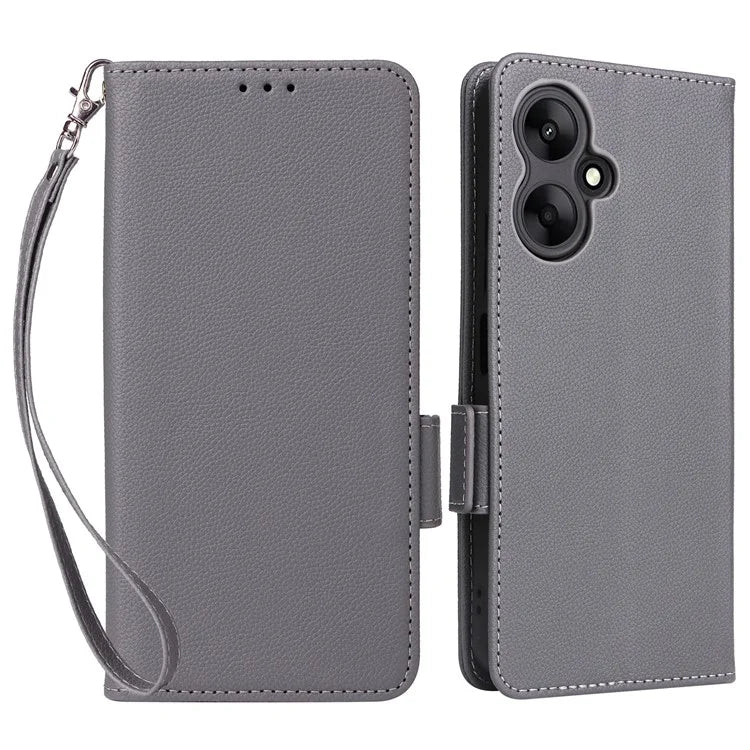 For Xiaomi Redmi 13C 5G / Redmi 13R 5G / Poco M6 5G Case with Wrist Strap Leather Cell Phone Cover