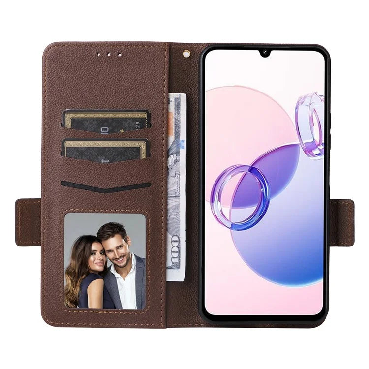 For Xiaomi Redmi 13C 5G / Redmi 13R 5G / Poco M6 5G Case with Wrist Strap Leather Cell Phone Cover
