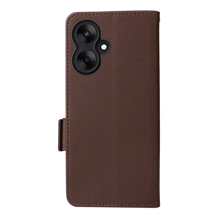 For Xiaomi Redmi 13C 5G / Redmi 13R 5G / Poco M6 5G Case with Wrist Strap Leather Cell Phone Cover