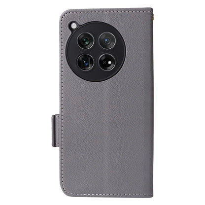 For OnePlus Ace 3 5G / 12R 5G Phone Case Leather Litchi Texture Cover with Wrist Strap