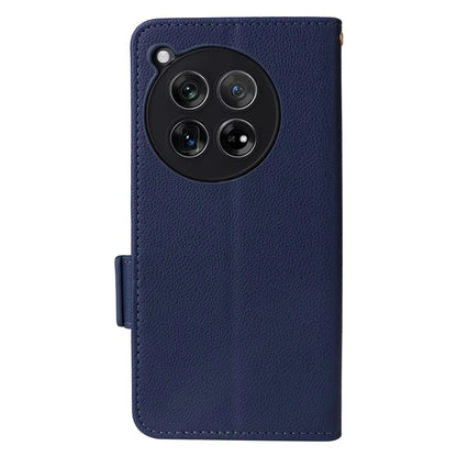 For OnePlus Ace 3 5G / 12R 5G Phone Case Leather Litchi Texture Cover with Wrist Strap
