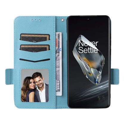 For OnePlus Ace 3 5G / 12R 5G Phone Case Leather Litchi Texture Cover with Wrist Strap
