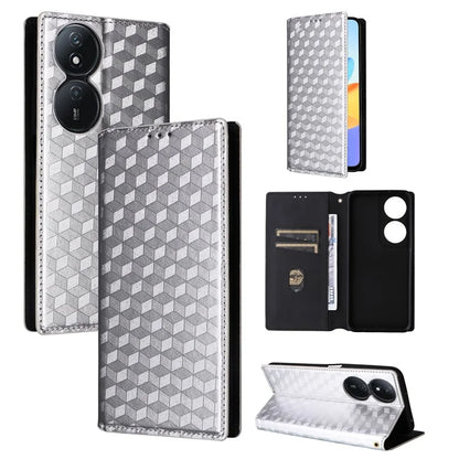 For Honor X7b 4G / Play 50 Plus 5G / Play 8T 5G Case Rhombus Pattern Automatic Closing Protective Cover