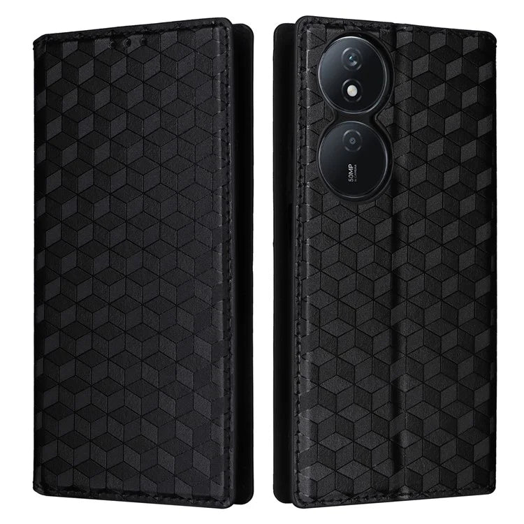 For Honor X7b 4G / Play 50 Plus 5G / Play 8T 5G Case Rhombus Pattern Automatic Closing Protective Cover