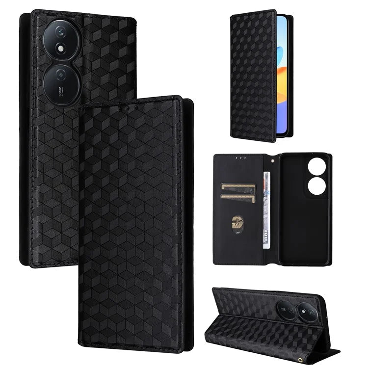 For Honor X7b 4G / Play 50 Plus 5G / Play 8T 5G Case Rhombus Pattern Automatic Closing Protective Cover