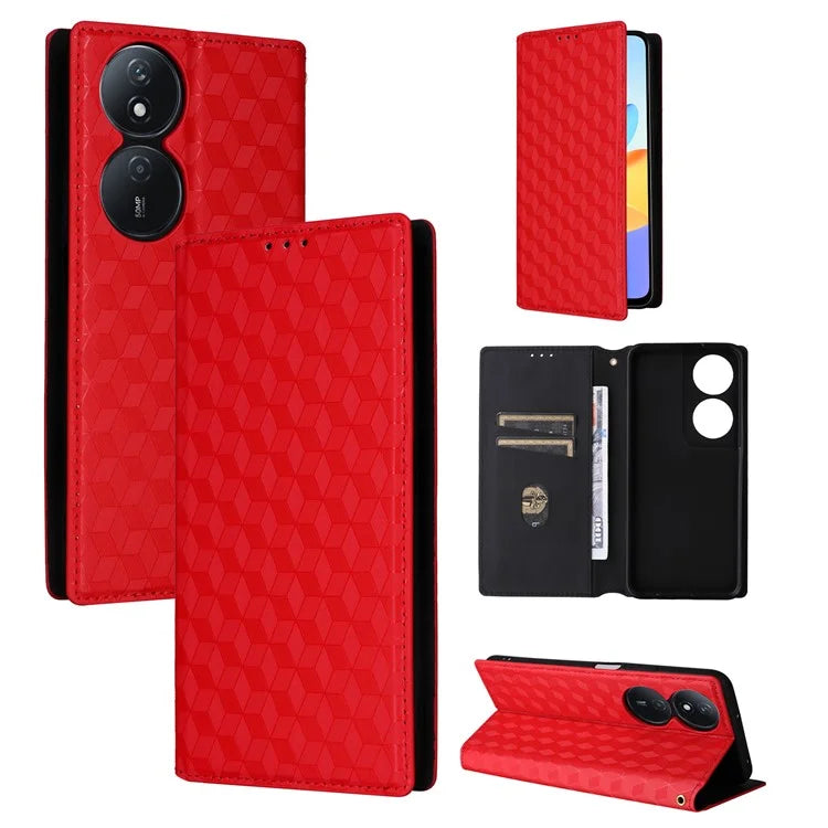 For Honor X7b 4G / Play 50 Plus 5G / Play 8T 5G Case Rhombus Pattern Automatic Closing Protective Cover
