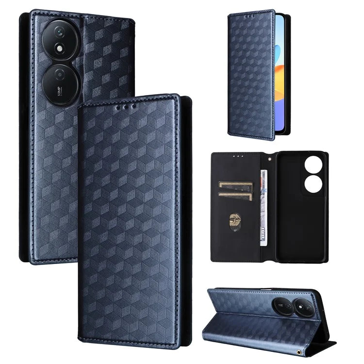 For Honor X7b 4G / Play 50 Plus 5G / Play 8T 5G Case Rhombus Pattern Automatic Closing Protective Cover