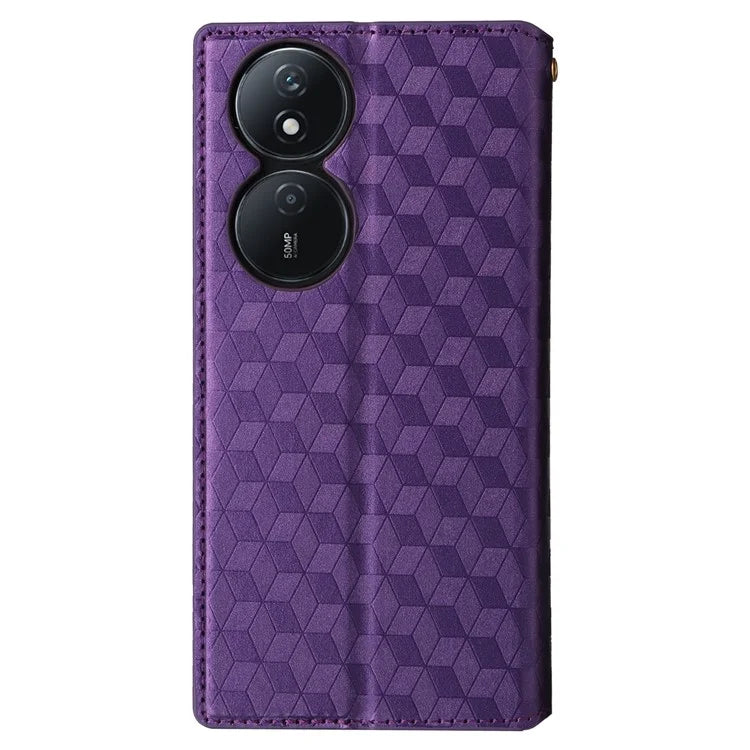 For Honor X7b 4G / Play 50 Plus 5G / Play 8T 5G Case Rhombus Pattern Automatic Closing Protective Cover