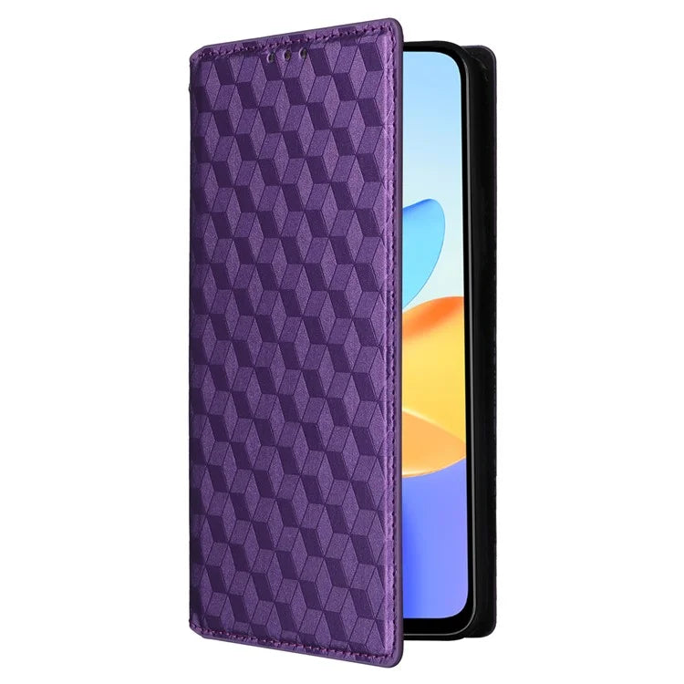 For Honor X7b 4G / Play 50 Plus 5G / Play 8T 5G Case Rhombus Pattern Automatic Closing Protective Cover