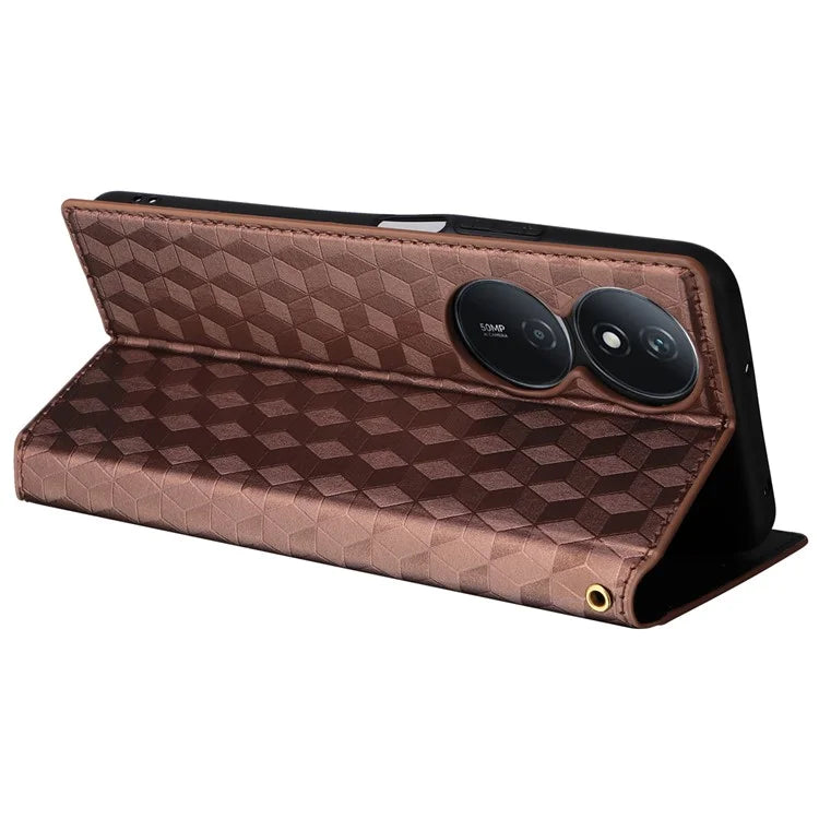 For Honor X7b 4G / Play 50 Plus 5G / Play 8T 5G Case Rhombus Pattern Automatic Closing Protective Cover
