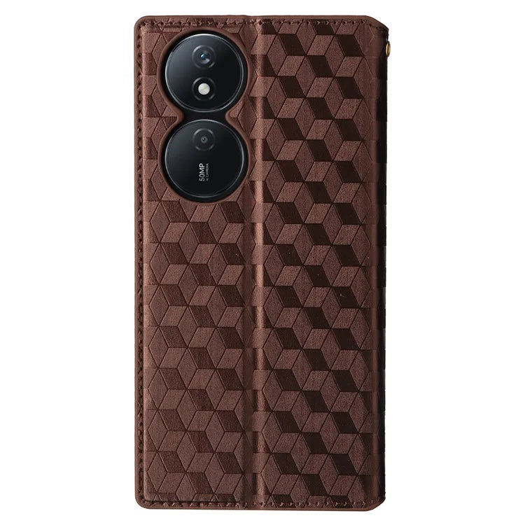 For Honor X7b 4G / Play 50 Plus 5G / Play 8T 5G Case Rhombus Pattern Automatic Closing Protective Cover