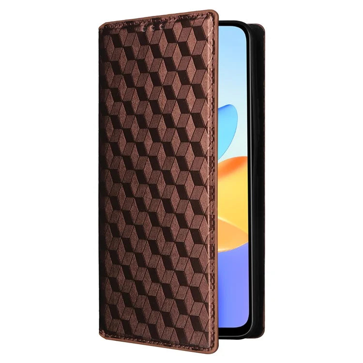 For Honor X7b 4G / Play 50 Plus 5G / Play 8T 5G Case Rhombus Pattern Automatic Closing Protective Cover