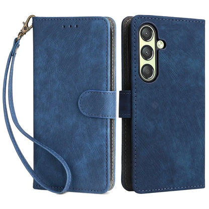 For Samsung Galaxy S24 Wallet Case RFID Blocking Phone Cover with Wrist Strap