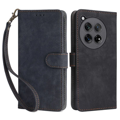 For OnePlus Ace 3 5G / 12R 5G Leather Case Stand RFID Blocking Phone Cover with Hand Strap