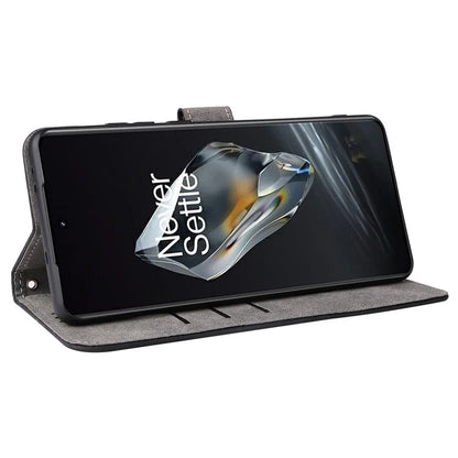 For OnePlus Ace 3 5G / 12R 5G Leather Case Stand RFID Blocking Phone Cover with Hand Strap