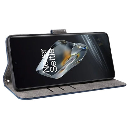 For OnePlus Ace 3 5G / 12R 5G Leather Case Stand RFID Blocking Phone Cover with Hand Strap