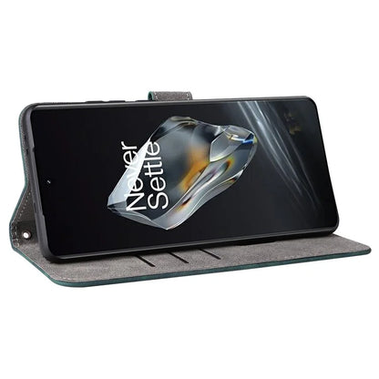 For OnePlus Ace 3 5G / 12R 5G Leather Case Stand RFID Blocking Phone Cover with Hand Strap