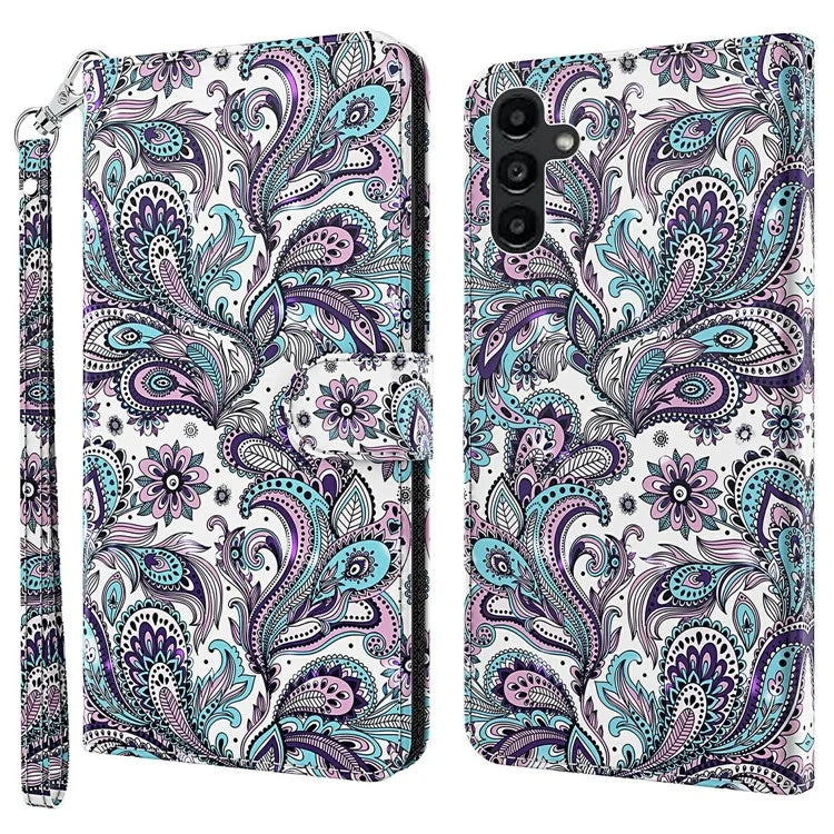 For Samsung Galaxy A35 5G Cell Phone Case PU Leather Stand Cover with 3D Pattern