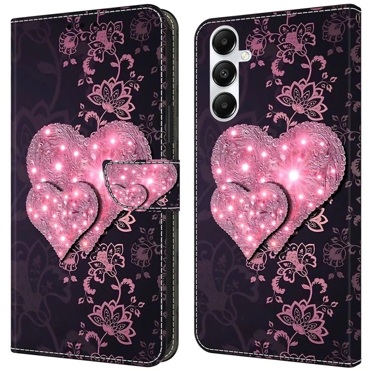 For Samsung Galaxy A55 5G Magnetic Case 3D Pattern Printing Card Holder Phone Cover
