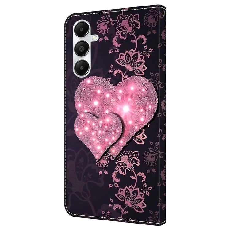 For Samsung Galaxy A55 5G Magnetic Case 3D Pattern Printing Card Holder Phone Cover