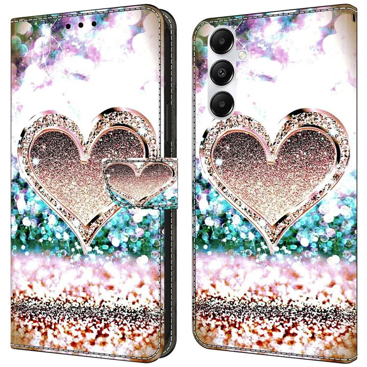 For Samsung Galaxy A55 5G Magnetic Case 3D Pattern Printing Card Holder Phone Cover
