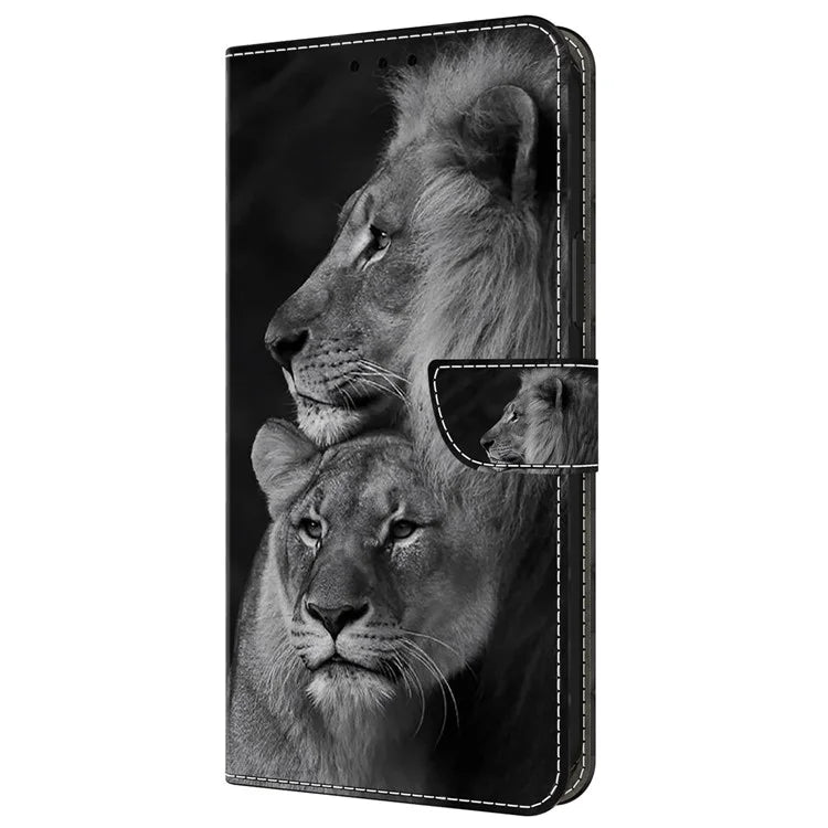 For Samsung Galaxy A55 5G Cell Phone Case Printed 3D Pattern Stand Leather Cover