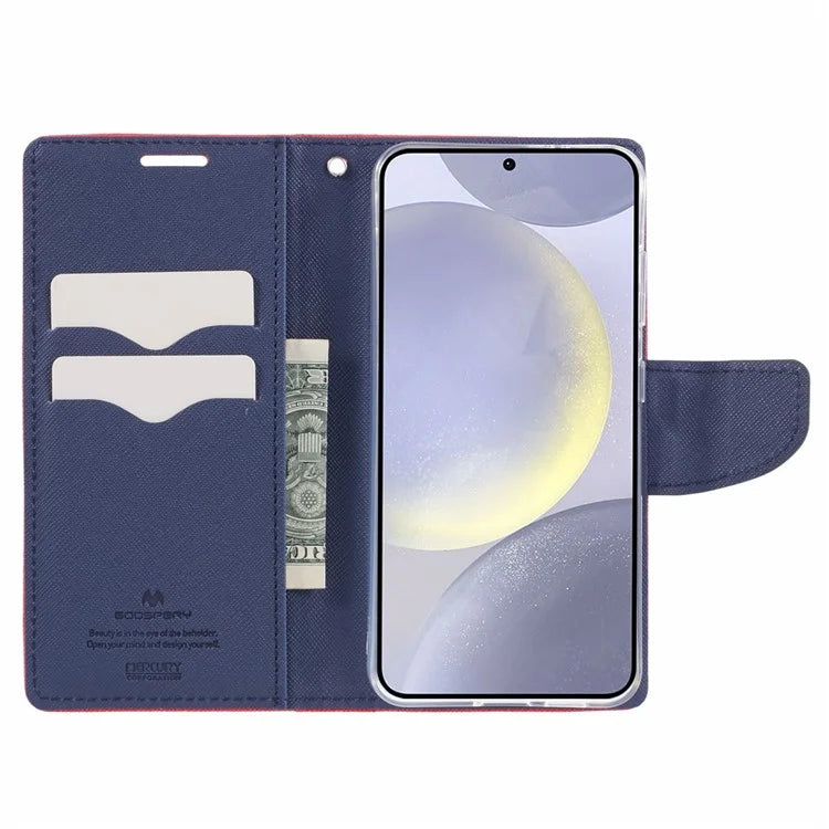 MERCURY GOOSPERY For Samsung Galaxy S24 Leather Case Wallet Cover Splicing Color