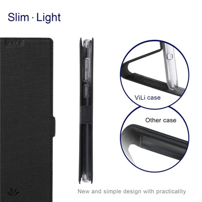 VILI DMK Series for Samsung Galaxy S24 Case PU Leather Folio Stand Phone Cover