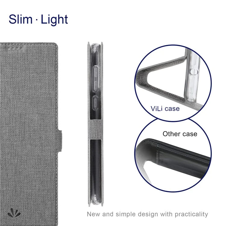 VILI DMK Series for Samsung Galaxy S24 Case PU Leather Folio Stand Phone Cover