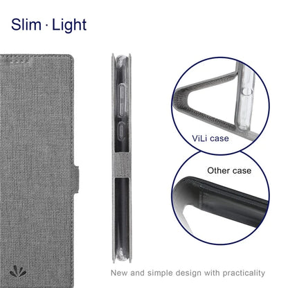 VILI DMK Series for Samsung Galaxy S24 Case PU Leather Folio Stand Phone Cover