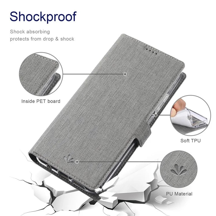 VILI DMK Series for Samsung Galaxy S24 Case PU Leather Folio Stand Phone Cover
