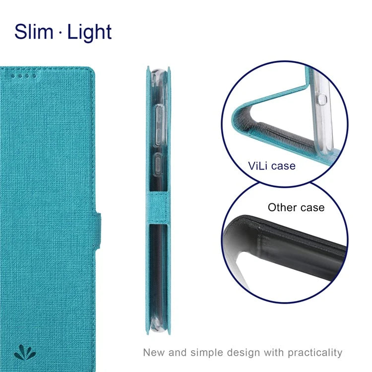 VILI DMK Series for Samsung Galaxy S24 Case PU Leather Folio Stand Phone Cover