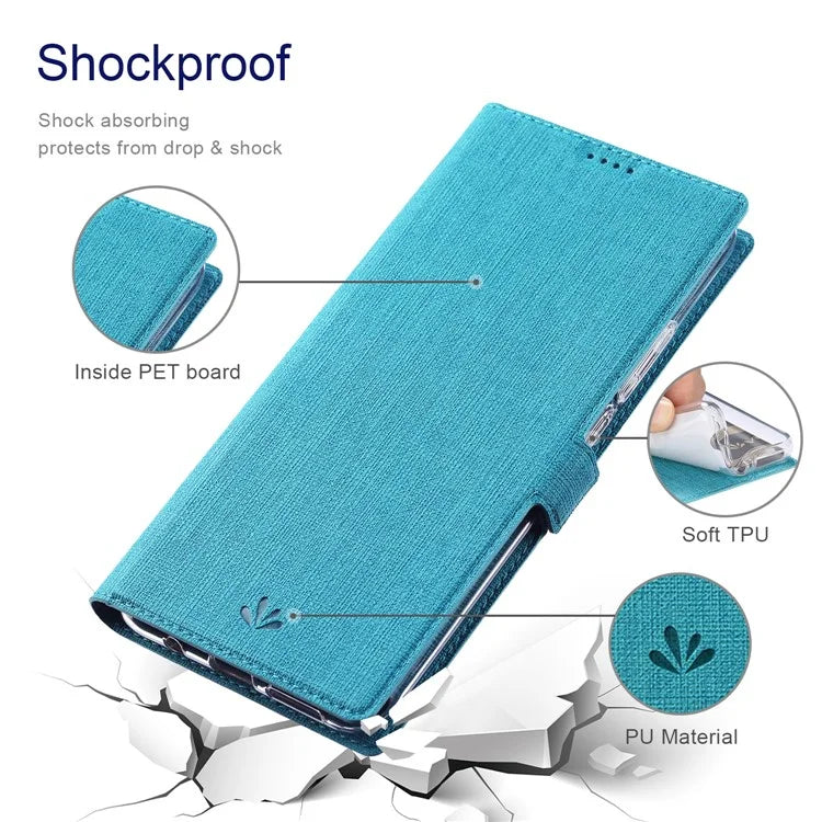 VILI DMK Series for Samsung Galaxy S24 Case PU Leather Folio Stand Phone Cover