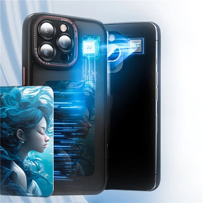For iPhone 13 Pro Max Customized Pattern Phone Case Ink Projection Display Cover