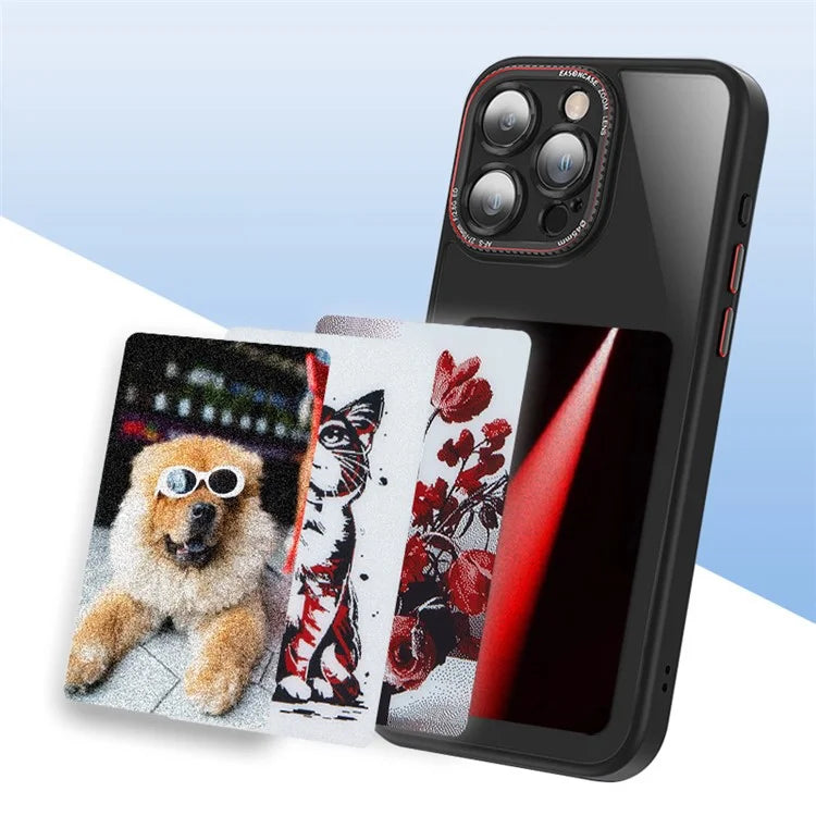 For iPhone 13 Pro Customized Pattern Phone Case E-ink Dual Screen Display Phone Cover