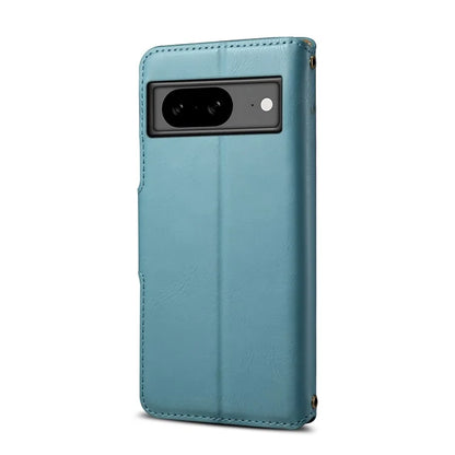 DENIOR For Google Pixel 8 Case Leather Stand Phone Cover with Cowhide Texture