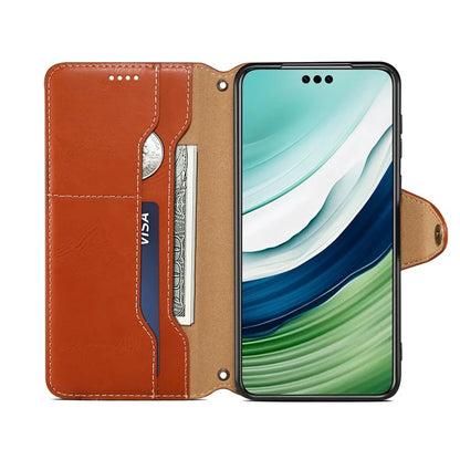 DENIOR For Huawei Mate 60 Leather Case Cowhide Texture Wallet Cover