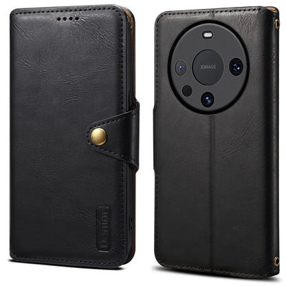 DENIOR For Huawei Mate 60 Leather Case Cowhide Texture Wallet Cover