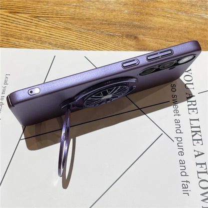 VOERO For Samsung Galaxy S24+ Ring Kickstand Case Rotating Gyro Hard PC Cover