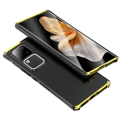 ELEMENT BOX For vivo S18 5G / S18 Pro 5G Phone Case Metal+PC+Silicone Back Cover / Gold