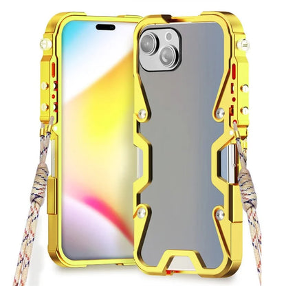 For iPhone 15 Plus Case Aluminium Alloy Slim Phone Protector with Strap