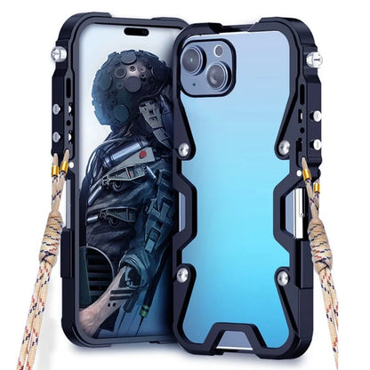 For iPhone 15 Plus Case Aluminium Alloy Slim Phone Protector with Strap