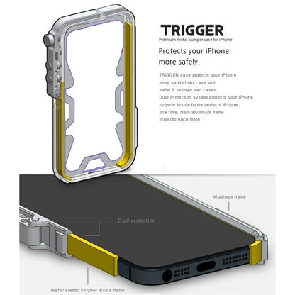 For iPhone 15 Plus Case Aluminium Alloy Slim Phone Protector with Strap