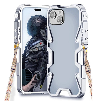 For iPhone 15 Plus Case Aluminium Alloy Slim Phone Protector with Strap
