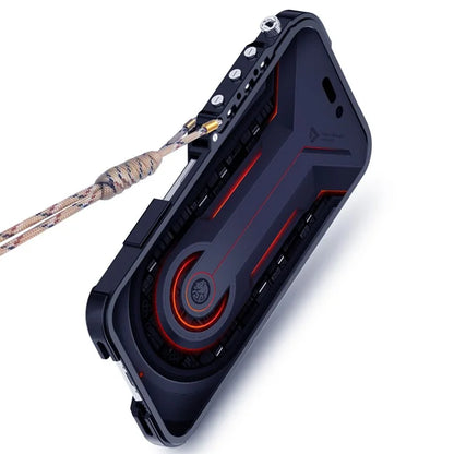 For iPhone 15 Pro Max Case with Strap, Aluminium Alloy Slim Phone Cover