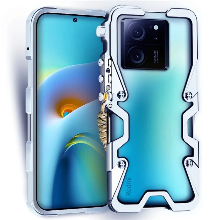 For Xiaomi Redmi K60 Ultra / K60 5G / K60 Pro 5G / K60 Champion Edition Case Aluminium Alloy Anti-Drop Phone Cover with Strap