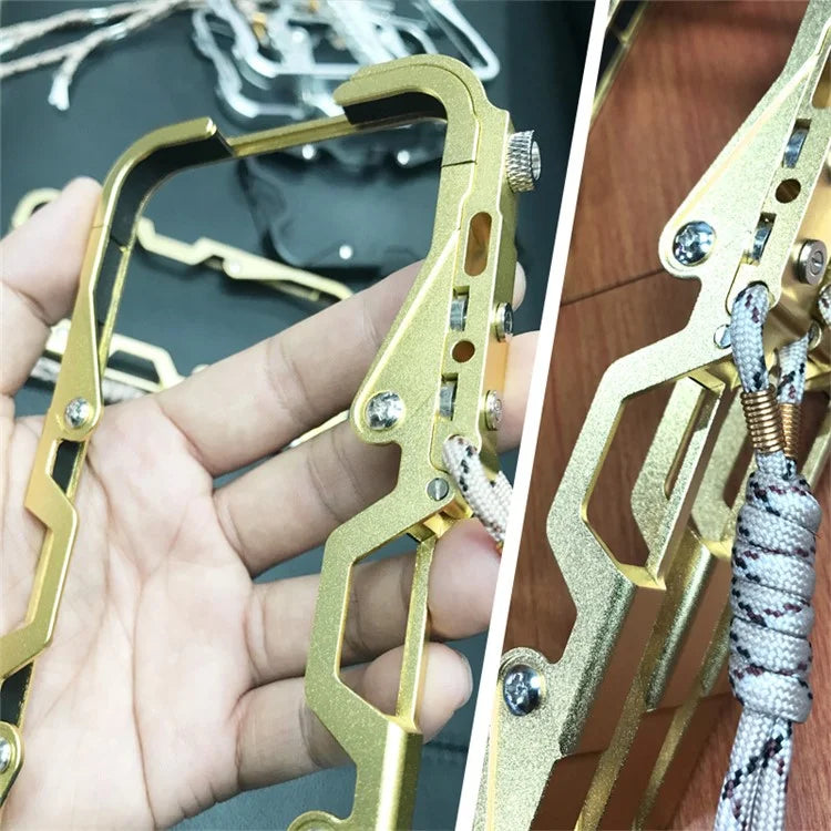For iPhone 14 Plus Shockproof Case Aluminium Alloy Phone Cover with Strap