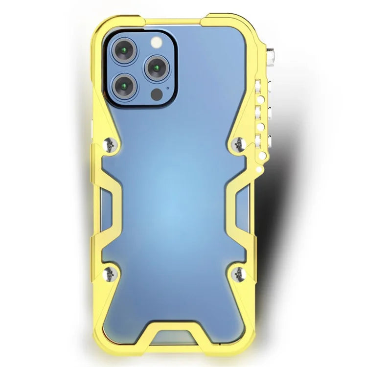 For iPhone 15 Pro Protective Case with Strap Aluminium Alloy Slim Phone Cover