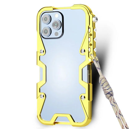 For iPhone 15 Pro Protective Case with Strap Aluminium Alloy Slim Phone Cover