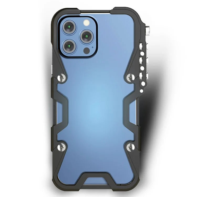 For iPhone 15 Pro Protective Case with Strap Aluminium Alloy Slim Phone Cover